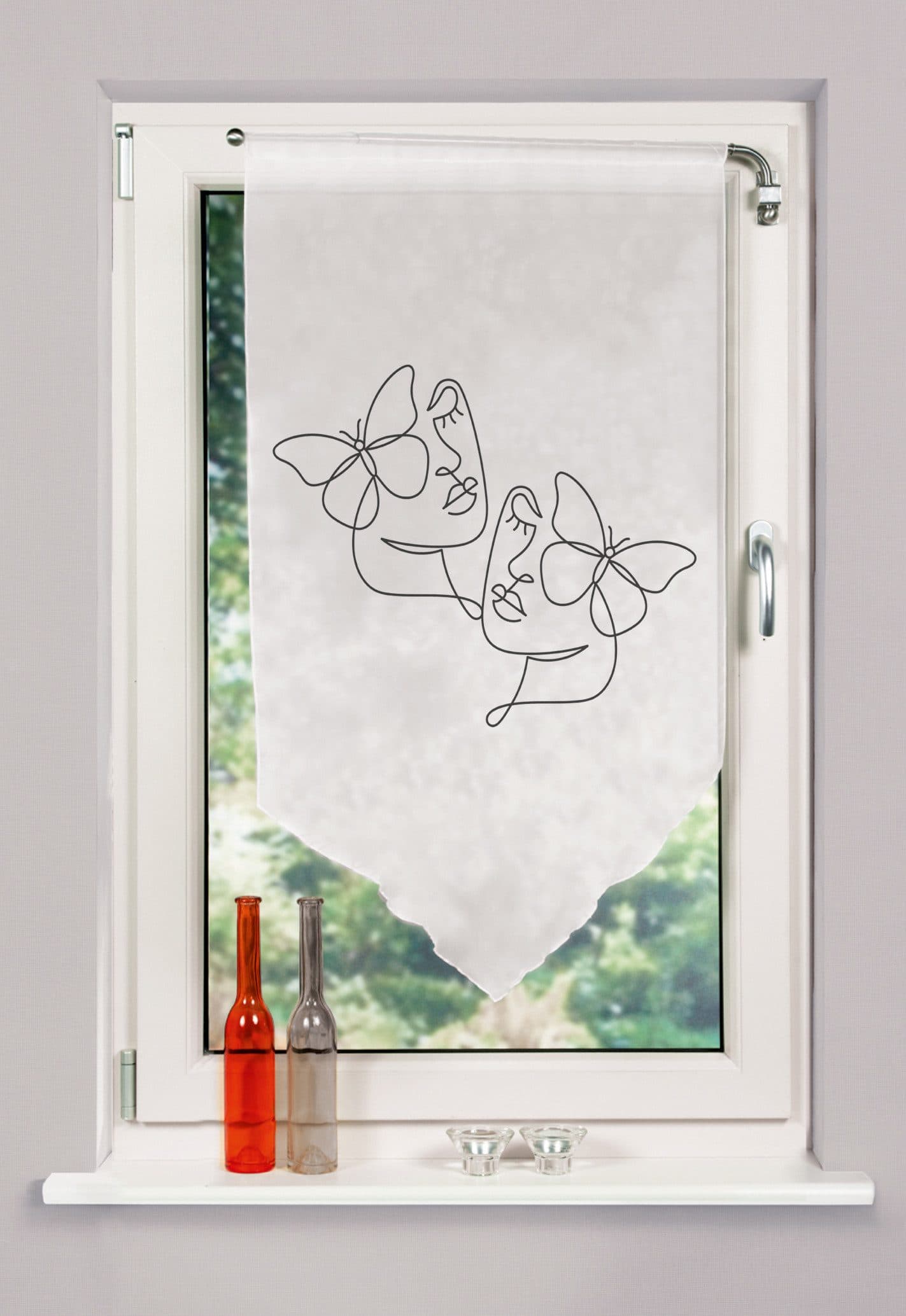 HOME WOHNIDEEN Scheibengardine SYLIA | Grau