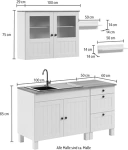 Home affaire Pantryküche Alby2 | Grau