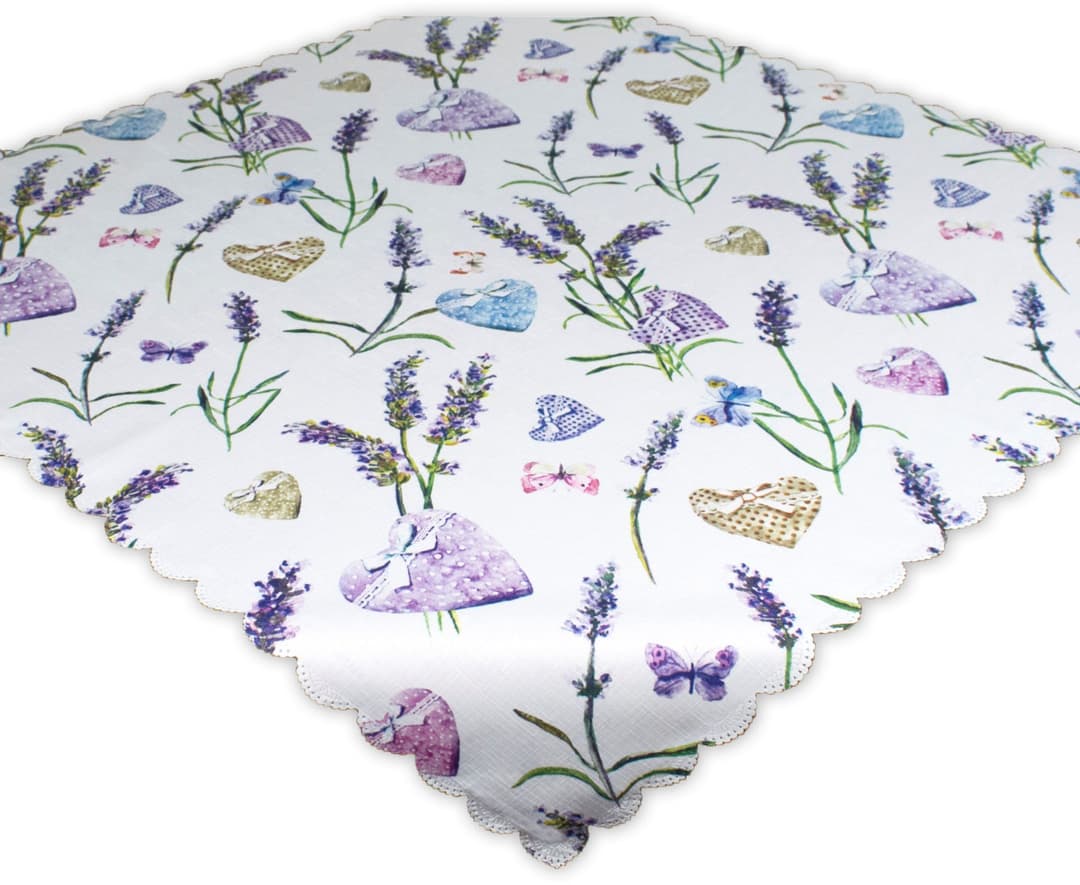 Delindo Lifestyle Mitteldecke LAVENDEL + HERZ | Mehrfarbig