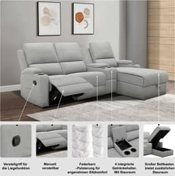 OTTO home Ecksofa NAPORI Multimediasofa | Schwarz