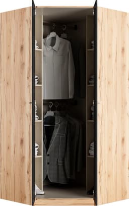 priess Eckkleiderschrank Barcelona | Holztöne