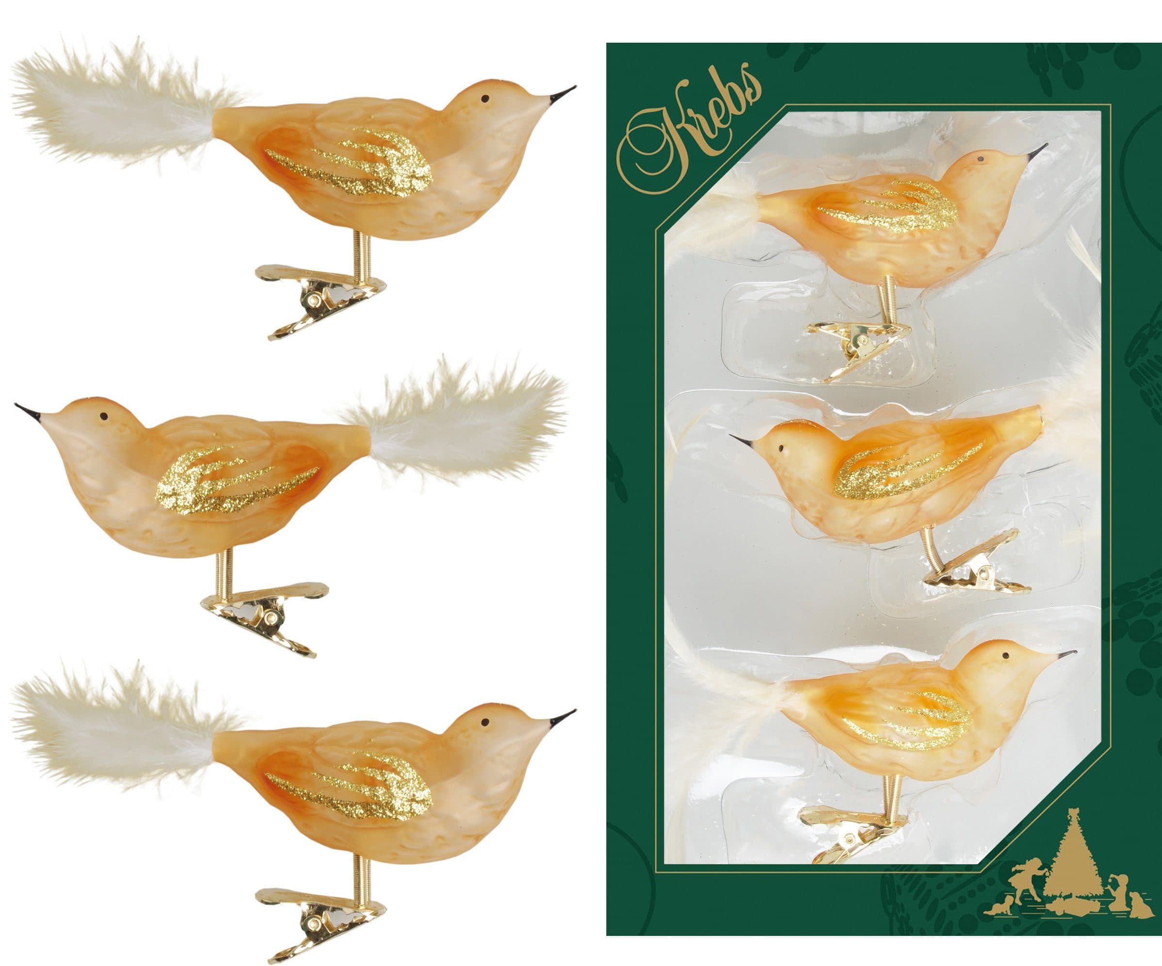 Krebs Glas Lauscha Weihnachtsbaumklammer CBK80877 | Holztöne