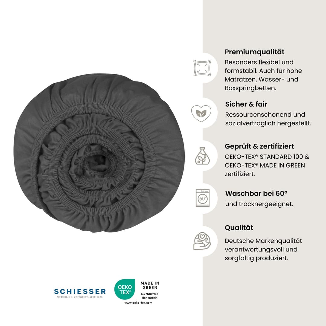 Schiesser Spannbettlaken Flexi | Grau