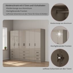 Kleiderschrank Trento | Grau