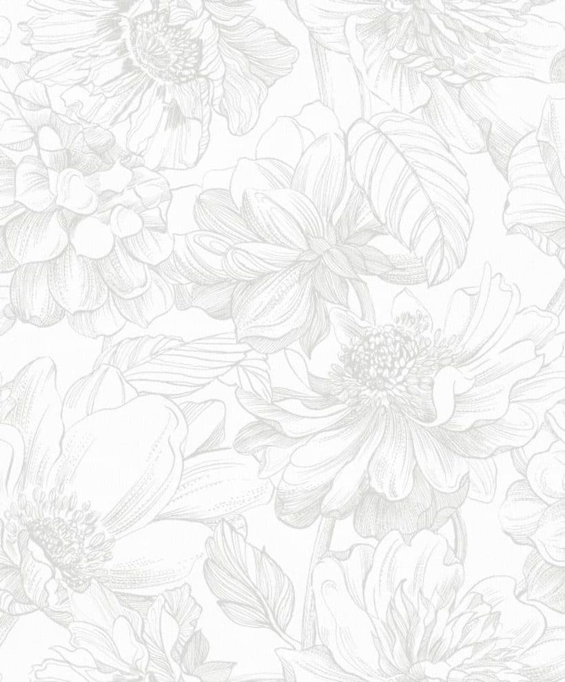 Art for the home Vliestapete Soft Blush Dahlia | Grau