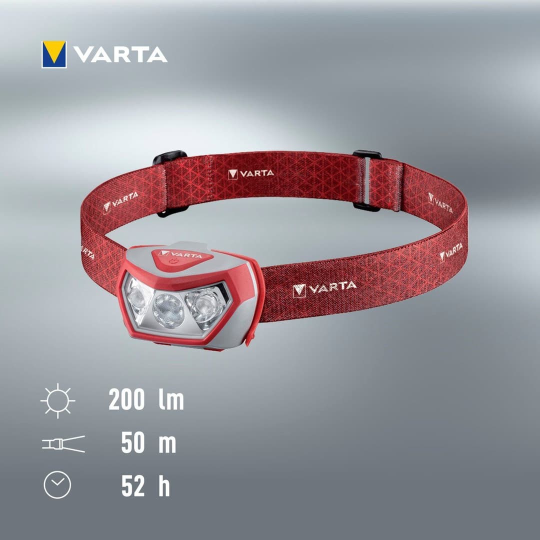 VARTA Outdoor Sports H20 Pro Kopflampe | Schwarz