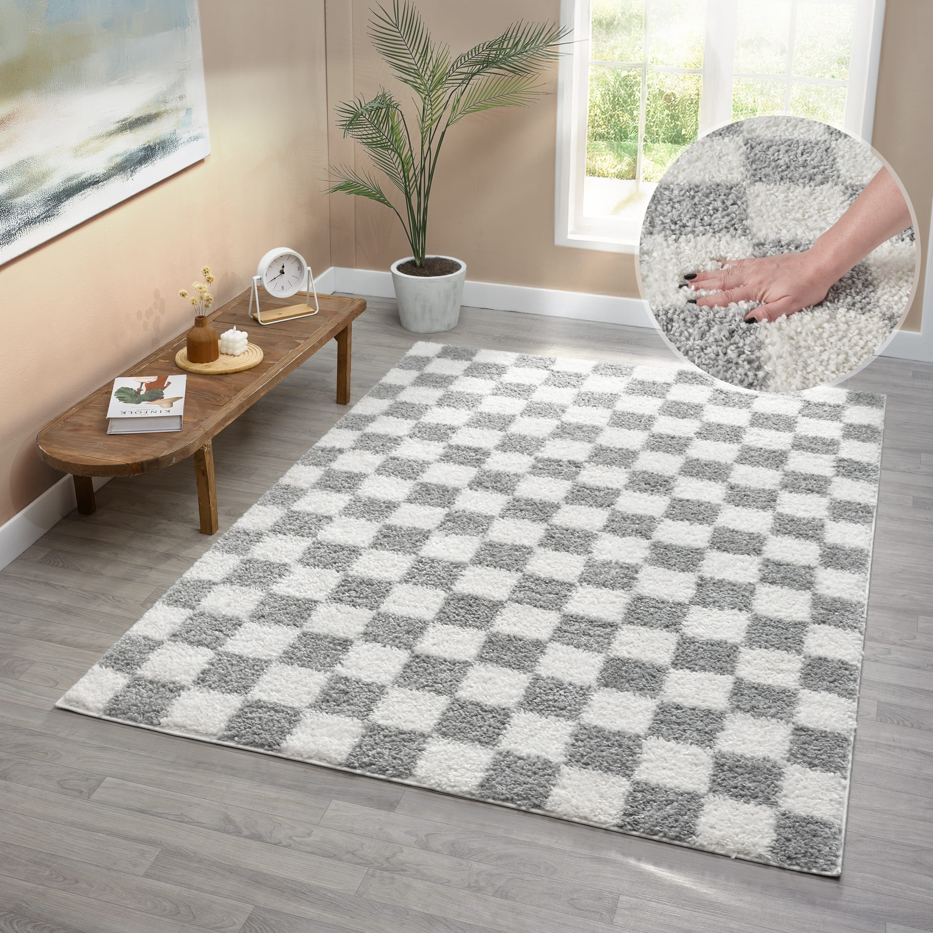 OTTO home Hochflor-Teppich Kiiki | Grau