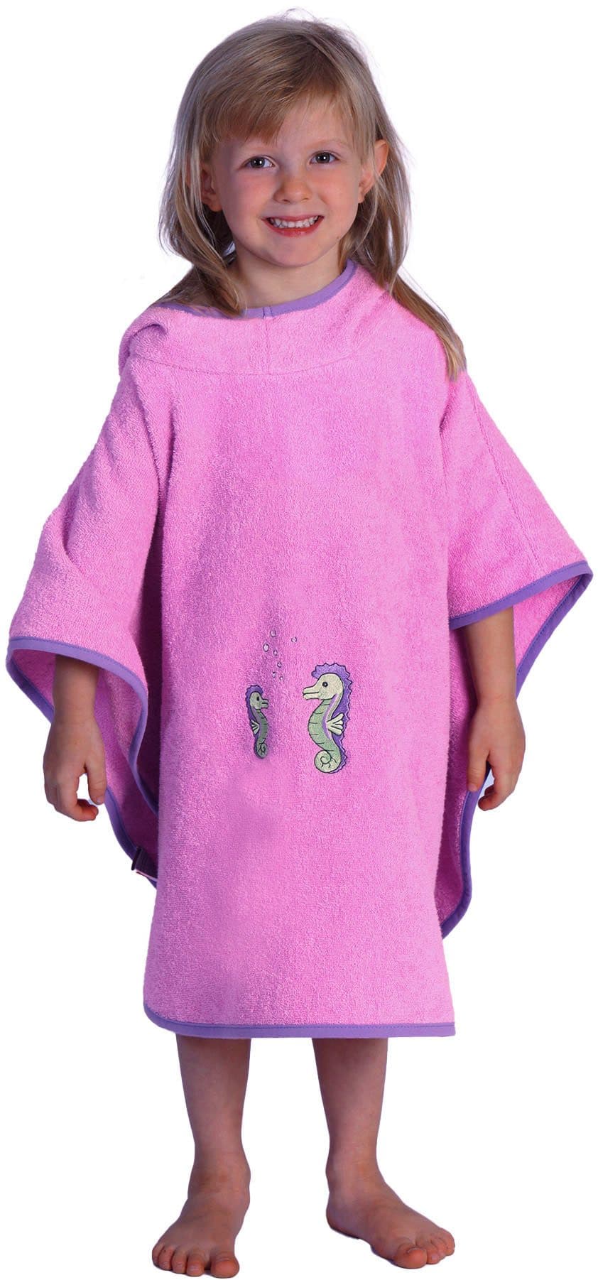 Wörner Badeponcho Seepferdchen | Rosa