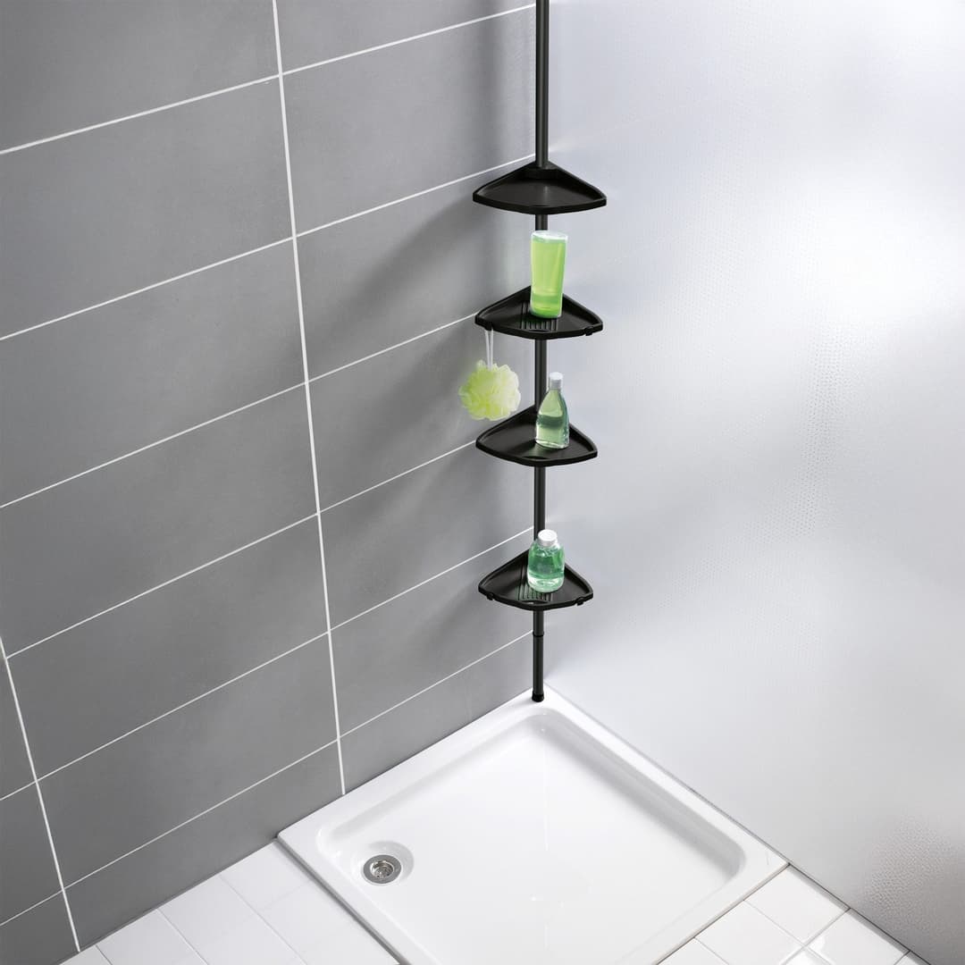 WENKO Duschregal Compact | Schwarz