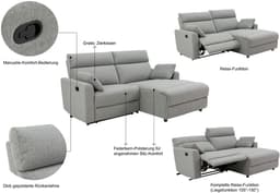 OTTO home Ecksofa JENNA L-Form, 209cm | Grau