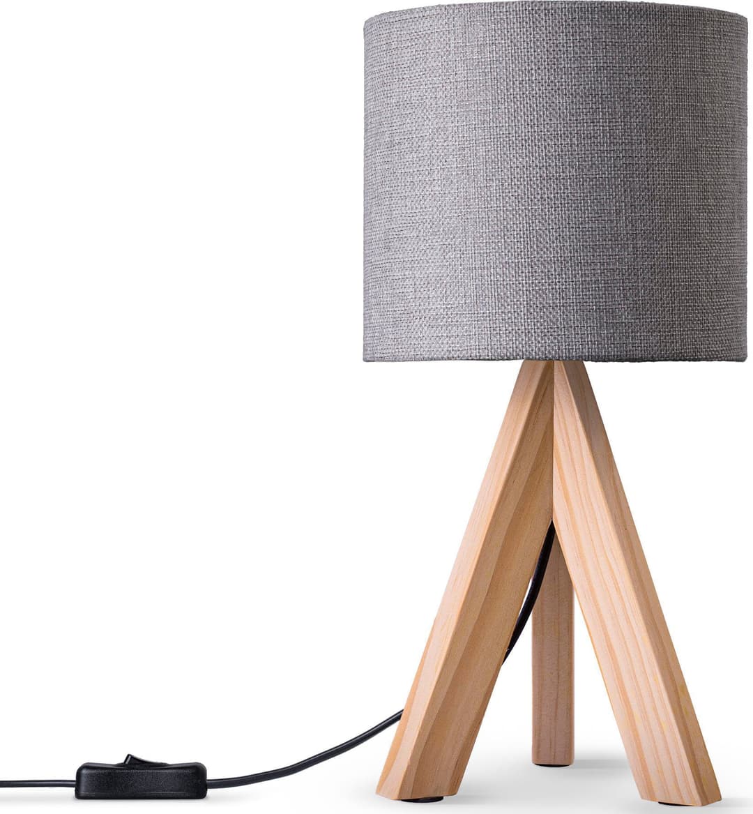 Paco Home Tischleuchte BAJO CANVAS UNI COLOR | Grau