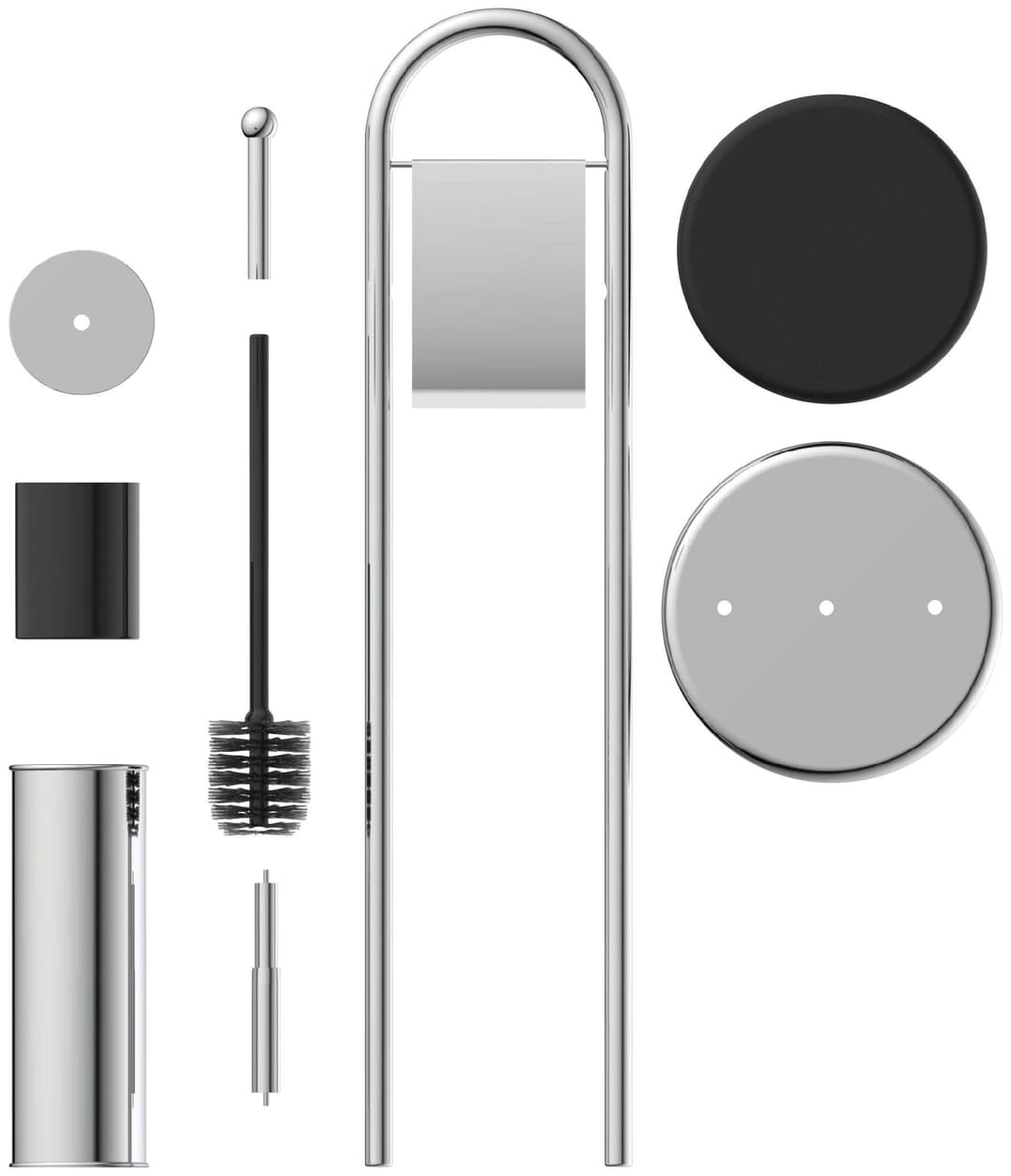 Eisl WC-Garnitur Toilettenpapierhalter stehend | Silber