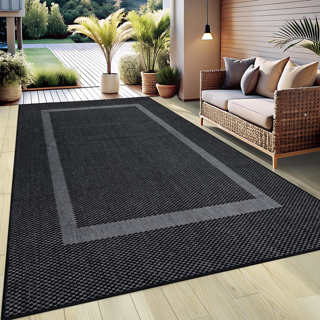 OTTO home Teppich Venedig Bordüre | Schwarz