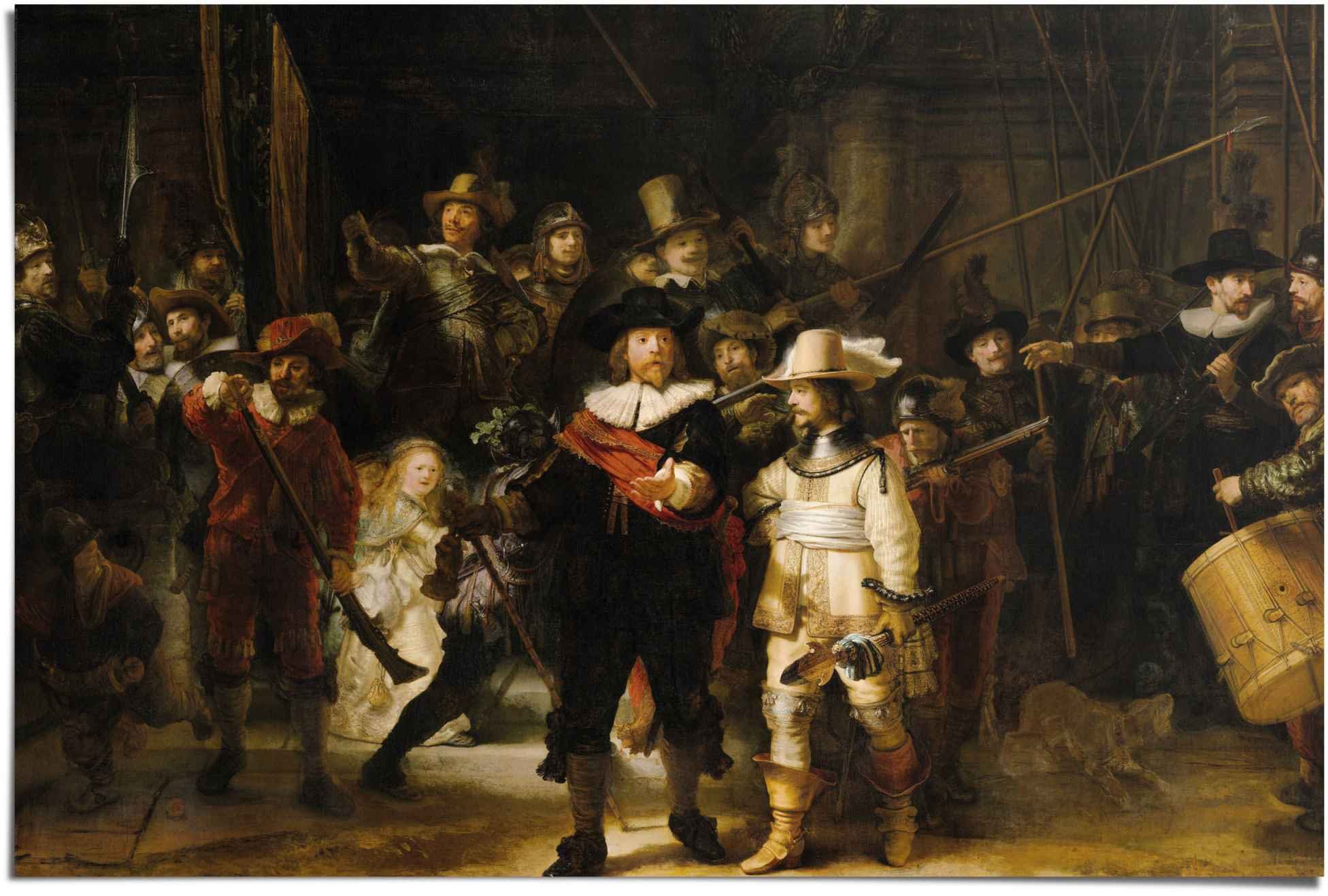 Reinders! Poster Rembrandt Die Nachtwache | Mehrfarbig