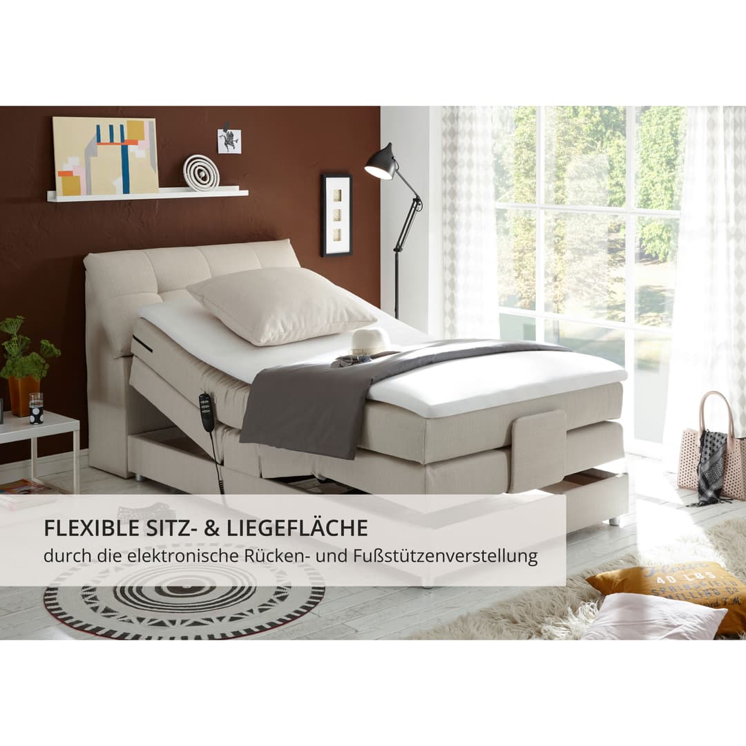 ED EXCITING DESIGN Boxspringbett Carpino | Beige
