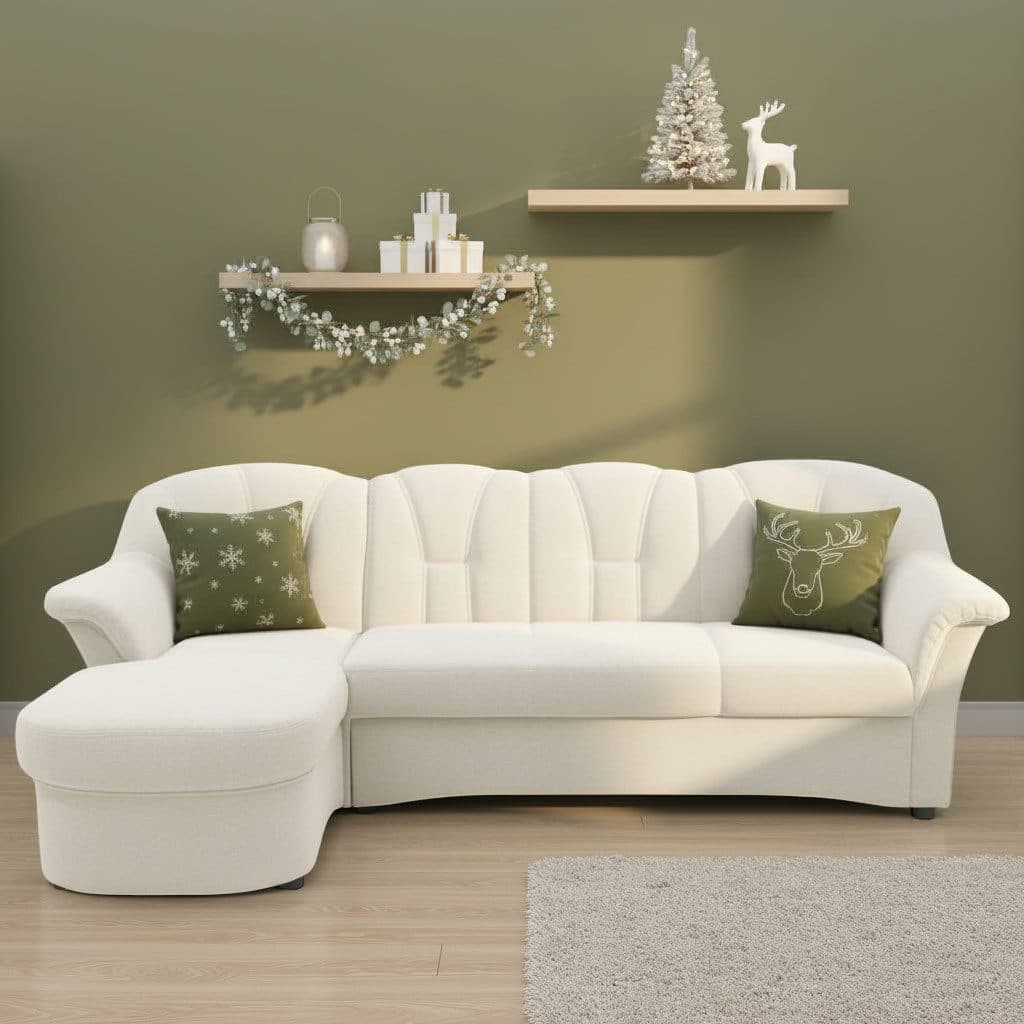 DOMO collection Ecksofa Flores Schlafsofa | Beige