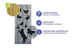 Maximex Türvorhang Katze und Schmetterling | Schwarz