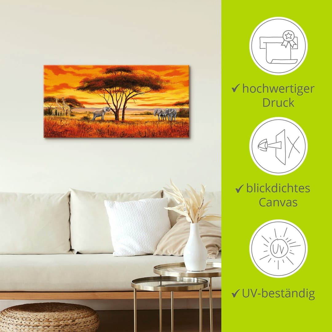 Artland Leinwandbild Afrikanische Landschaft II | Mehrfarbig