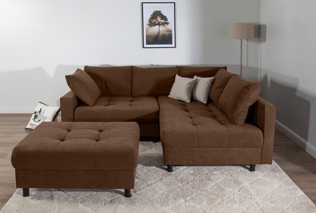 COLLECTION AB Ecksofa Toni L-Form | Braun