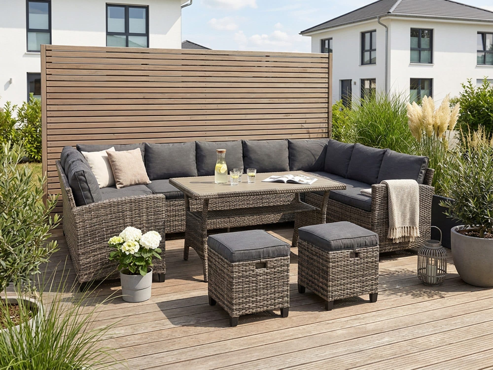 KONIFERA Gartenlounge-Set Rotterdam | Grau