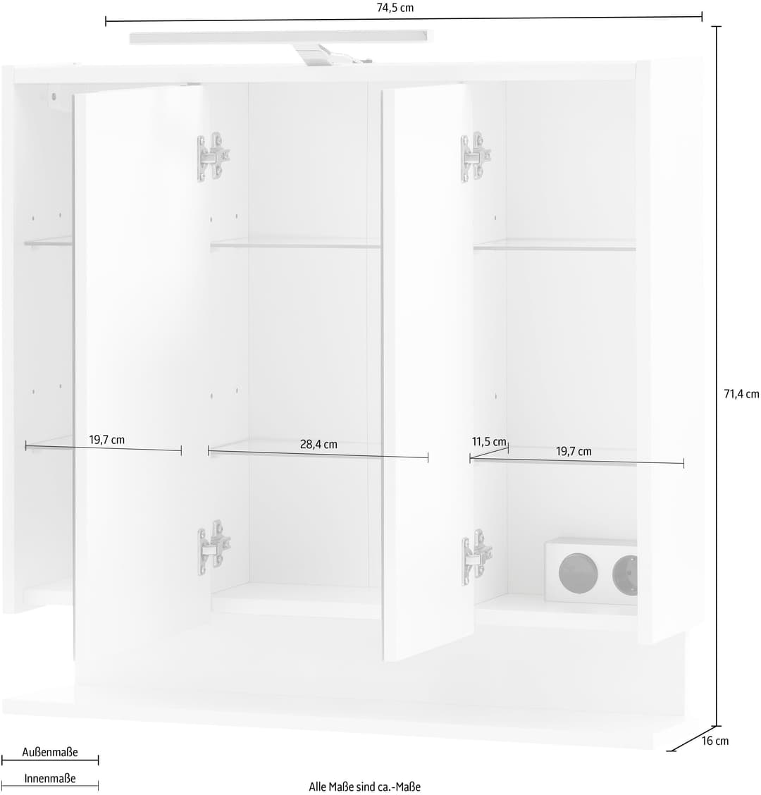 INOSIGN Spiegelschrank List | Weiß