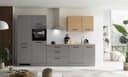 KOCHSTATION Küchenzeile KS-Malfi | Grau 2