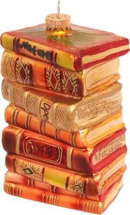 Krebs Glas Lauscha Christbaumschmuck Antiker Bücherstapel | Braun