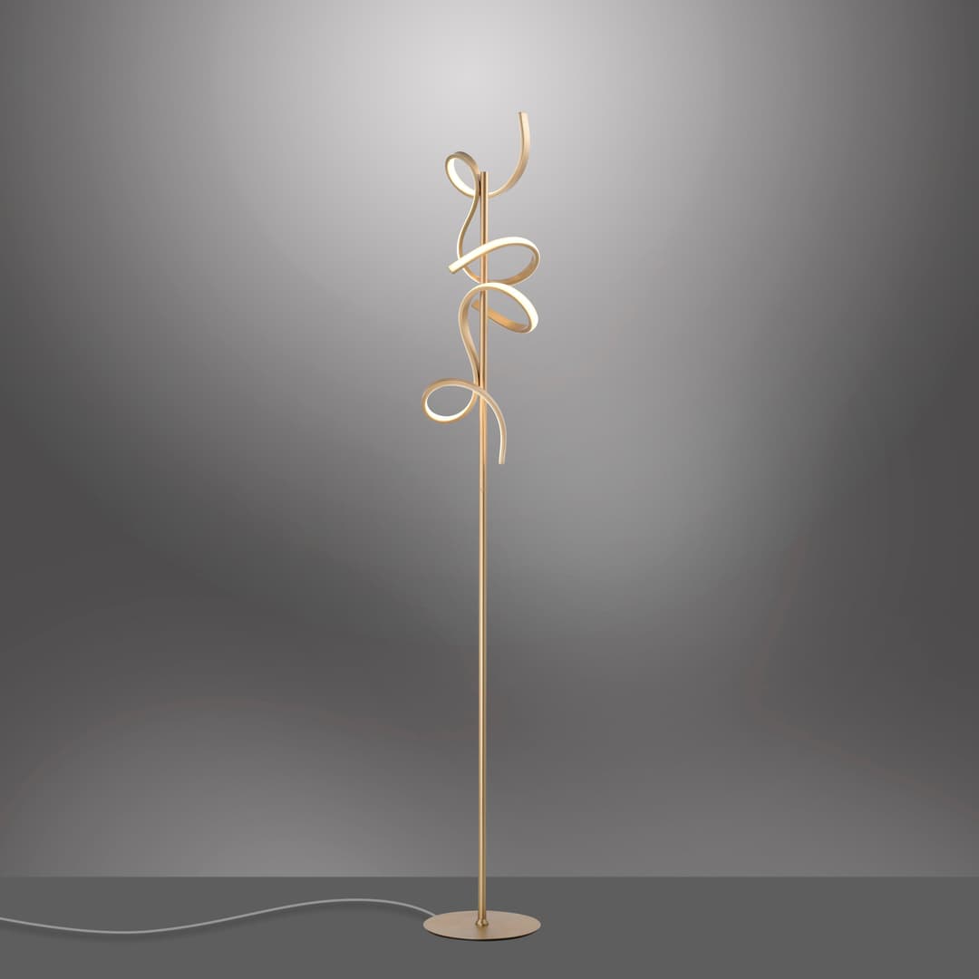 JUST LIGHT Stehlampe CURLS | Gold