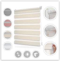 Doppelrollo Duo-Rollo Klemmfix | Beige