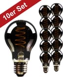 BLULAXA LED-Filament Vintage E27 10er-Set Rauchglas | Schwarz