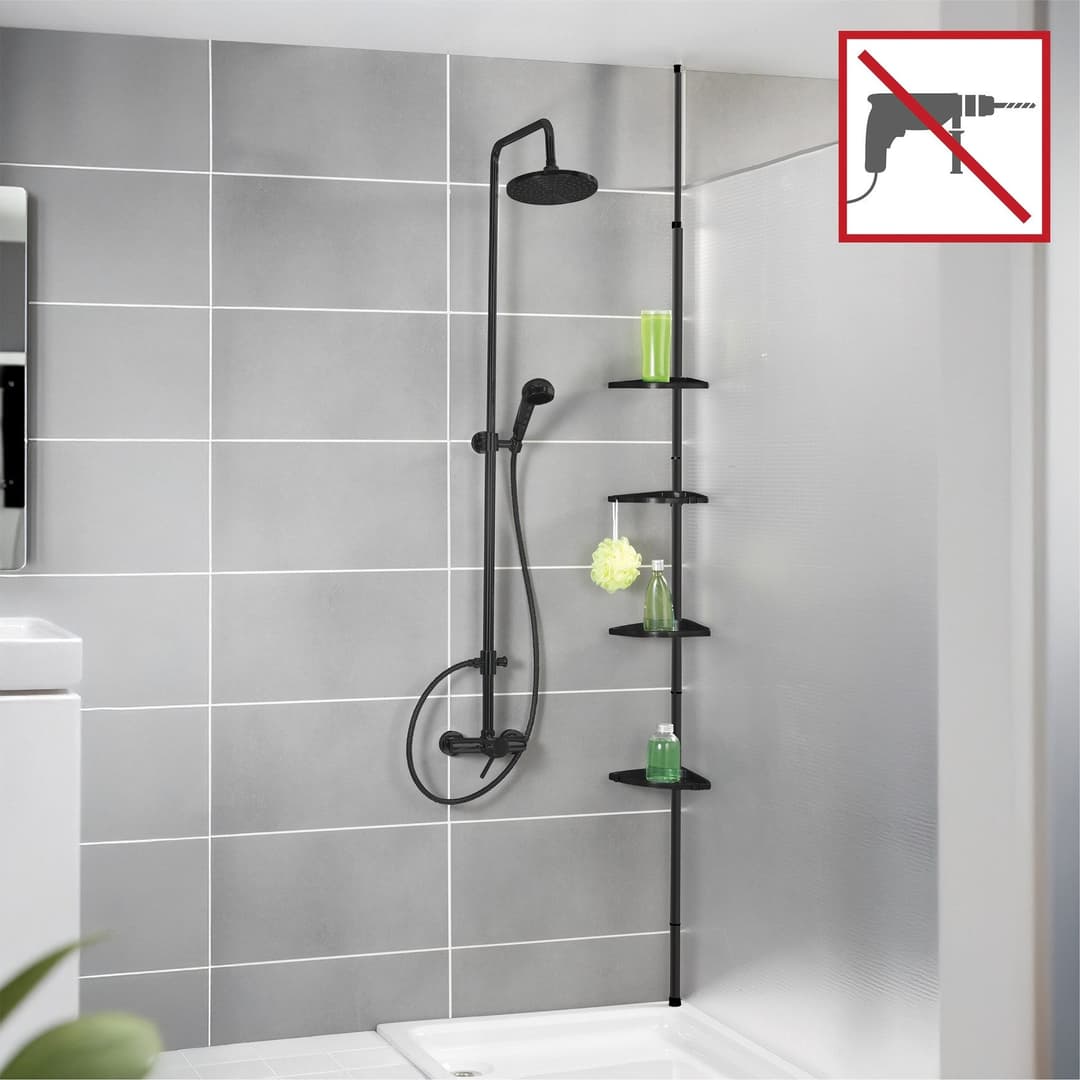 WENKO Duschregal Compact | Schwarz