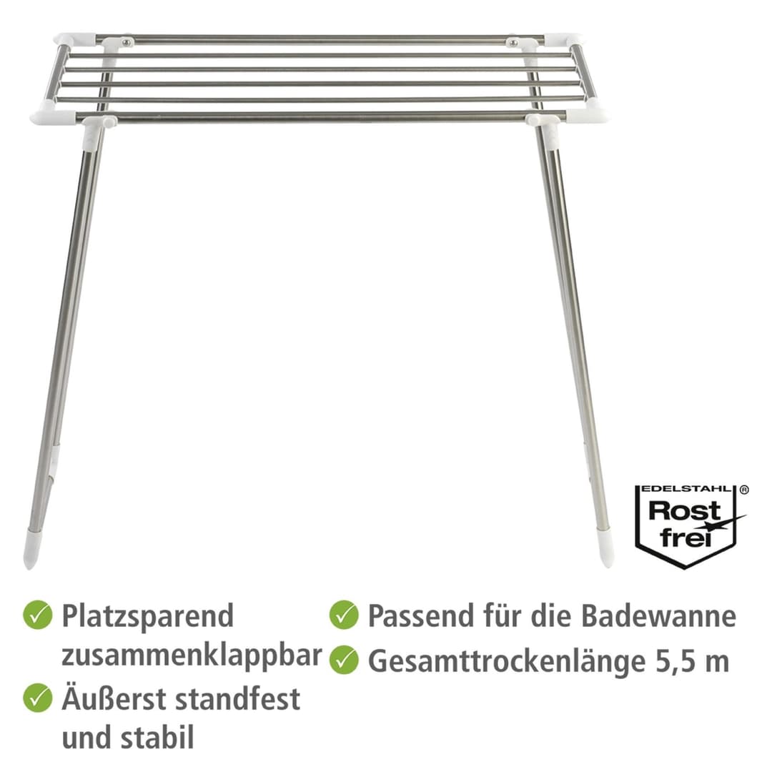 WENKO Wäscheständer Profi Single | Silber