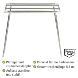 WENKO Wäscheständer Profi Single | Silber