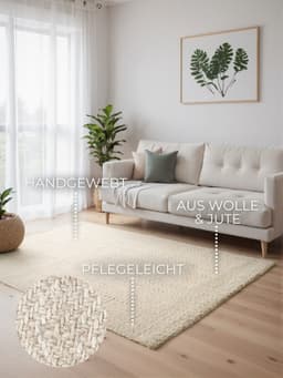 ELLE DECORATION Wollteppich Majoli | Beige