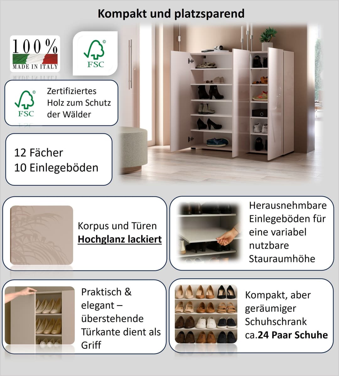 Home affaire Schuhschrank MISTER | Beige