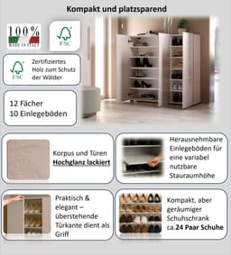 Home affaire Schuhschrank MISTER | Beige
