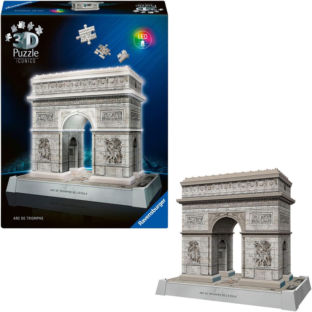 Ravensburger 3D-Puzzle Iconics: Triumphbogen Paris | Mehrfarbig