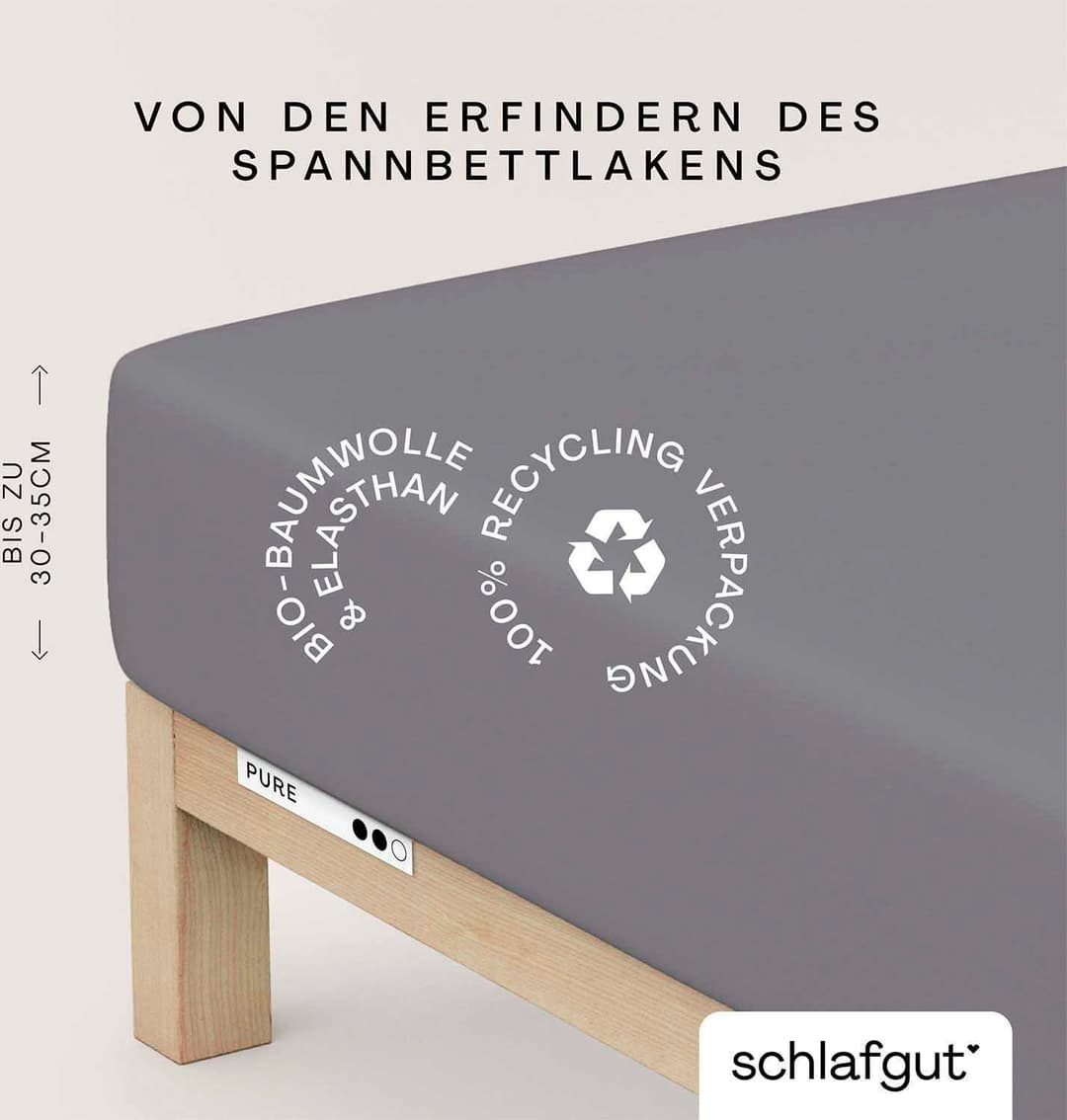 Schlafgut Spannbettlaken PURE | Grau