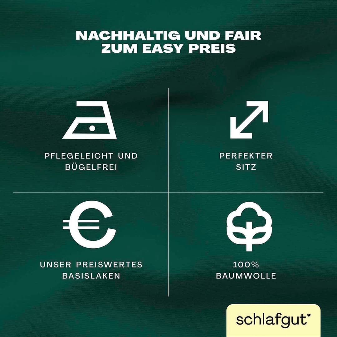 Schlafgut Spannbettlaken EASY JERSEY | Grün
