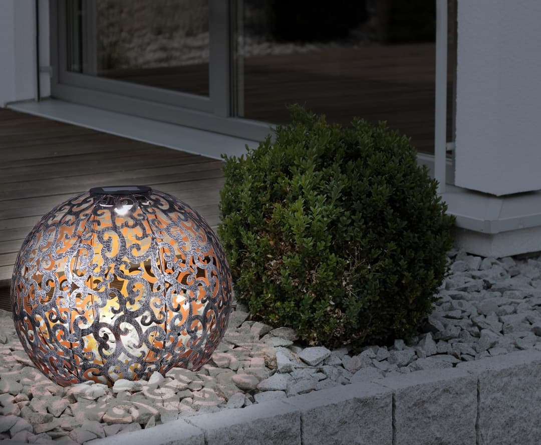 GLOBO LIGHTING LED Solarleuchte SOLAR | Silber