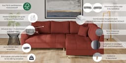 Home affaire Ecksofa CHARRE L-Form mit Ottomane | Braun