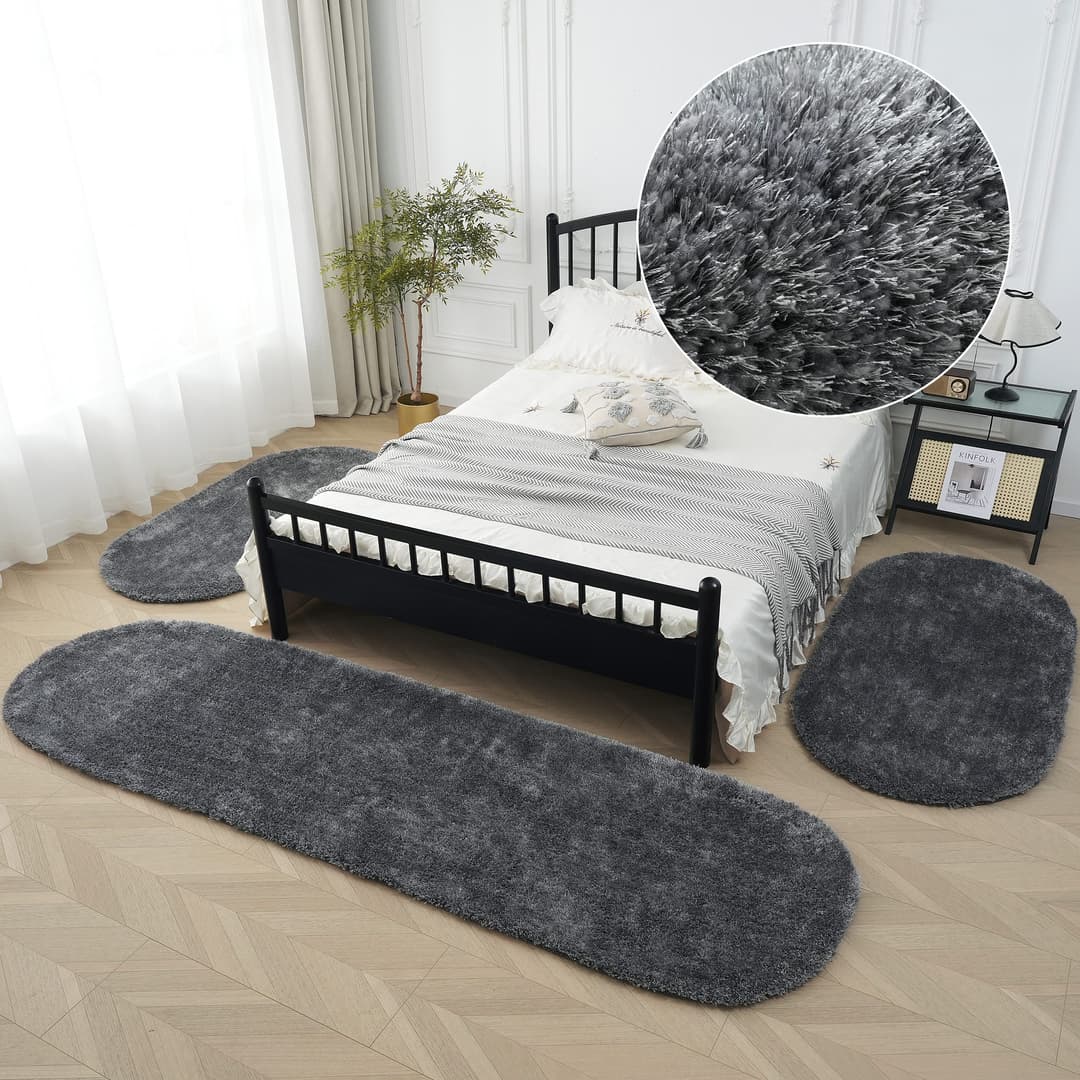Bruno Banani Hochflor-Bettumrandung Dana Teppich | Grau