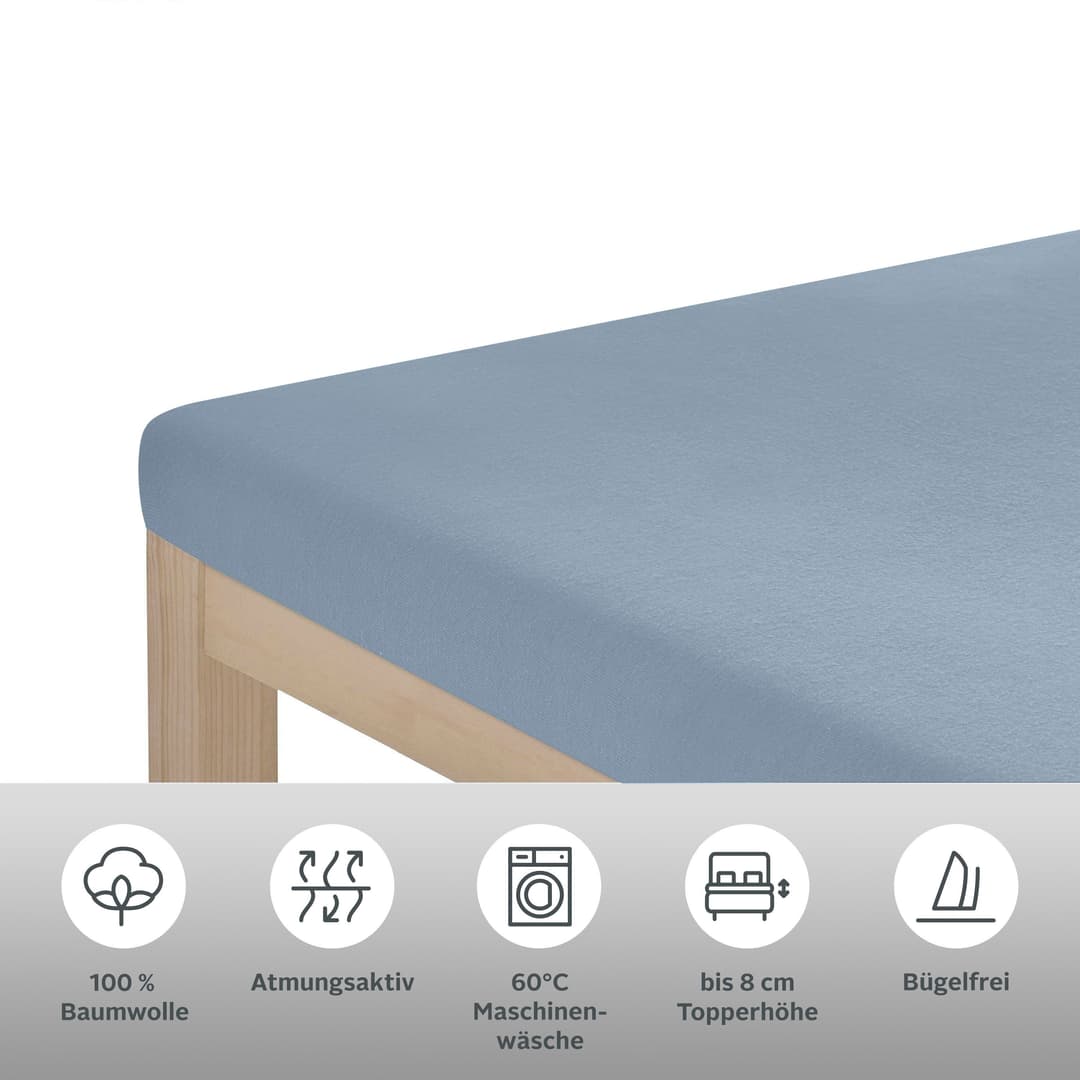 OTTO home Spannbettlaken Topper Basic | Blau