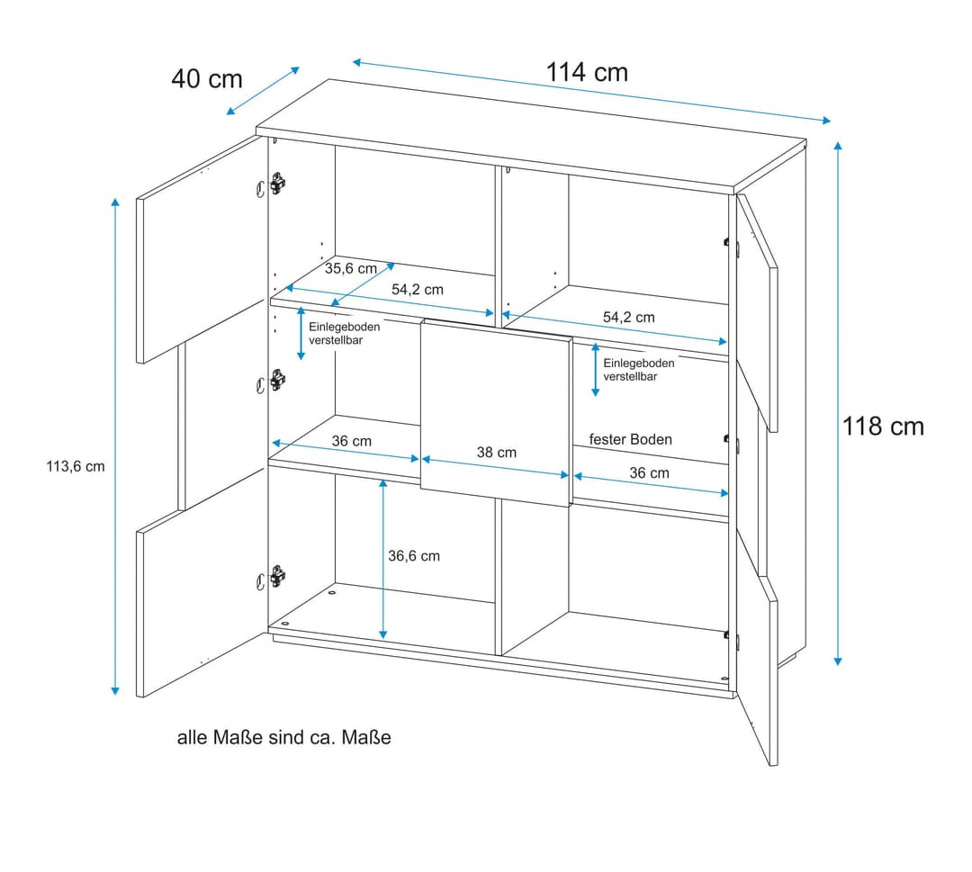 VOGL Möbelfabrik Highboard | Holztöne