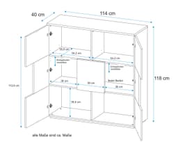 VOGL Möbelfabrik Highboard | Holztöne