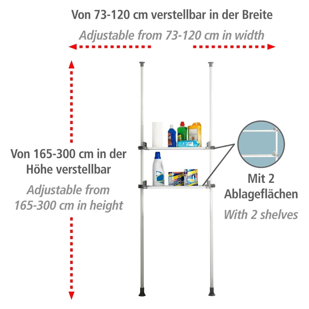 Wenko Herkules Twin Teleskopregal | Grau