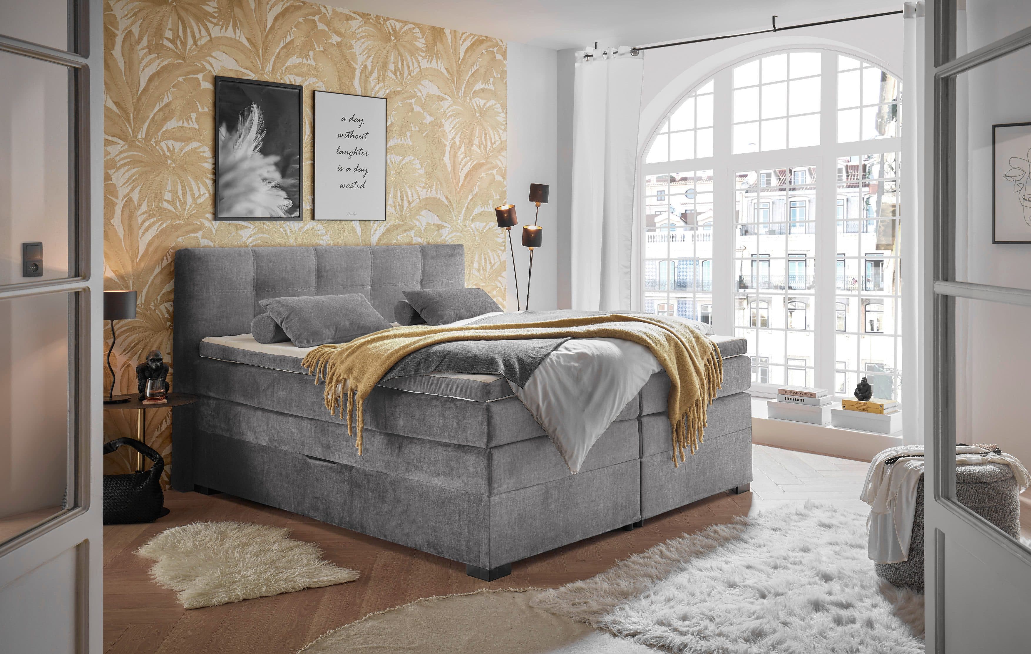 ED EXCITING DESIGN Boxspringbett Fanes | Grau