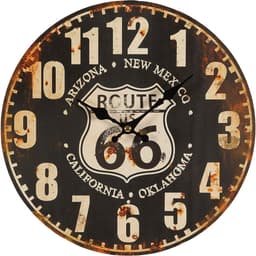 Ambiente Haus Route 66 Wanduhr | Schwarz