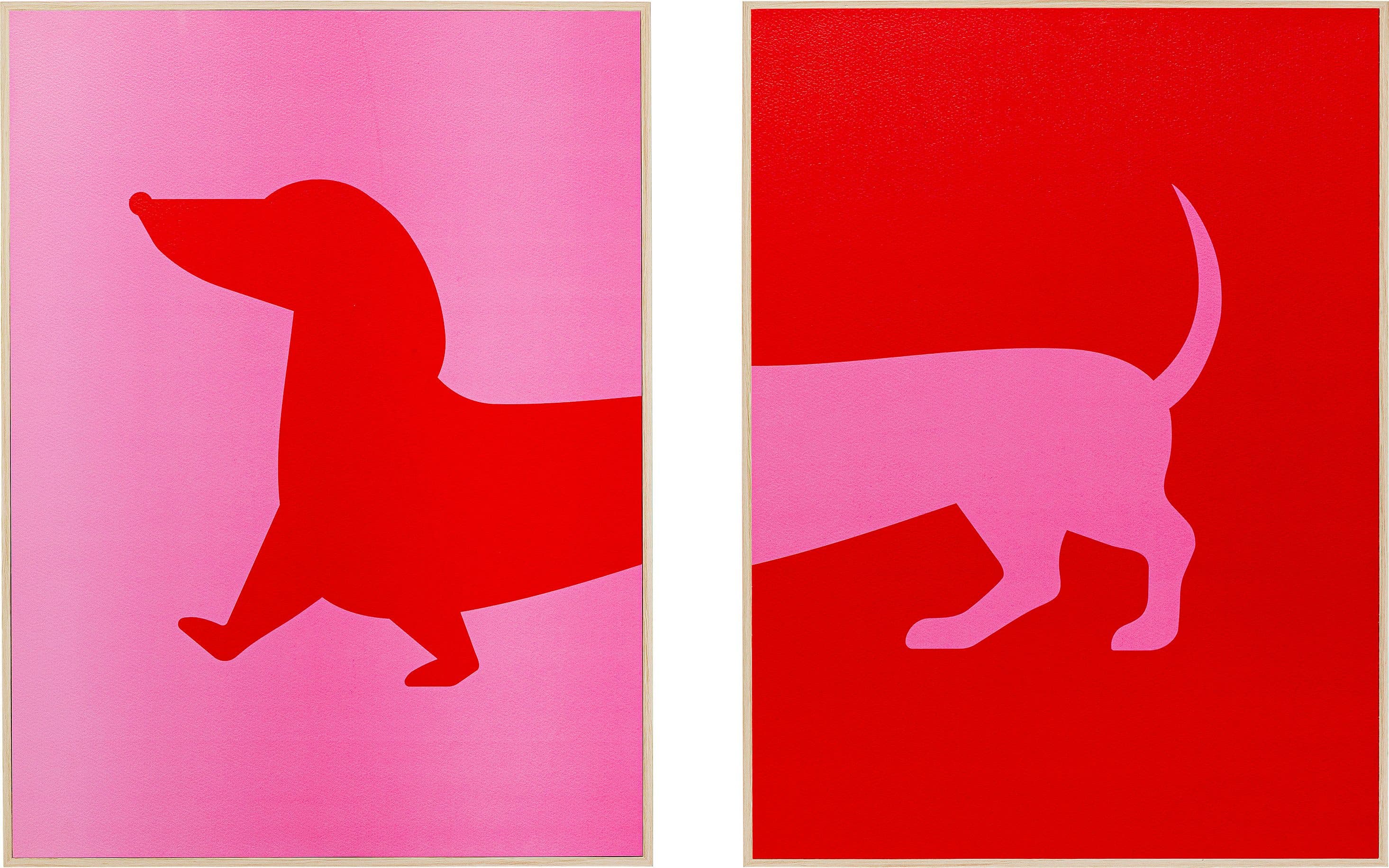 Kare Design Gerahmtes Bild Dog Frankie (2/Set) | Mehrfarbig
