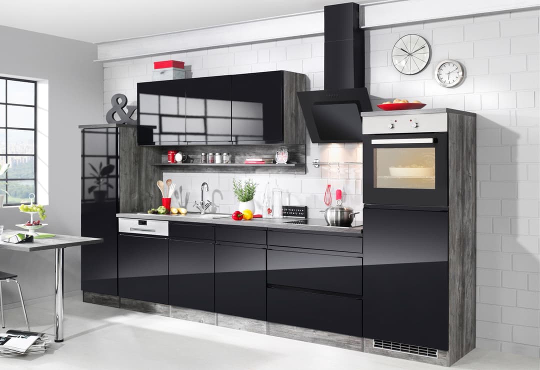 KOCHSTATION Seitenschrank KS-Virginia | Schwarz